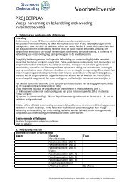 Voorbeeld projectplan - Stuurgroep ondervoeding