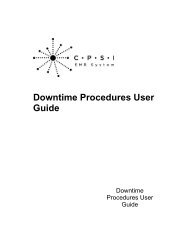 Downtime Procedures User Guide - CPSI Application Documentation