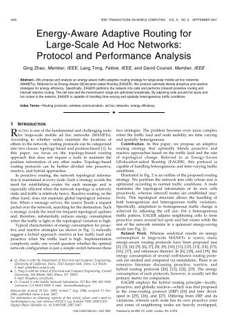 Energy-Aware Adaptive Routing for Large-Scale Ad Hoc Networks ...