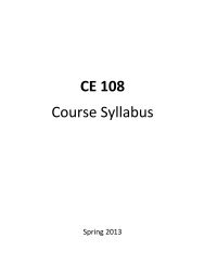 CE 108 Course Syllabus - USC