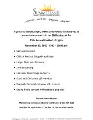 25th Annual Festival of Lights November 30, 2012 5:00 â 10:00 pm ...