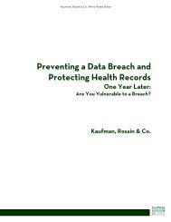 Preventing a Data Breach and Protecting Health Records: One Year ...