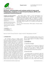 Synthesis, characterization and nuclease activity of some novel ...