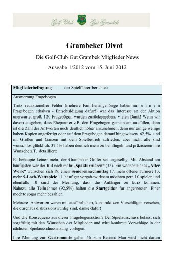 Grambeker Divot - Golf Club Gut Grambeck