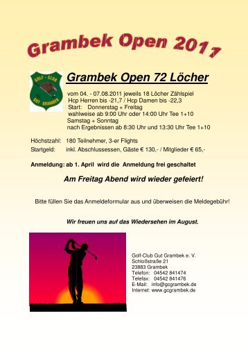 Grambek Open 72 Löcher - Golf Club Gut Grambeck