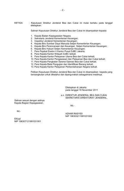 departemen keuangan republik indonesia - Direktorat Jenderal Bea ...