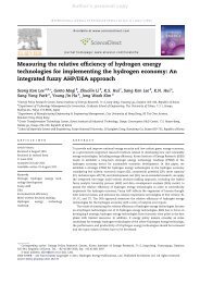 Measuring the relative efficiency of hydrogen energy technologies ...