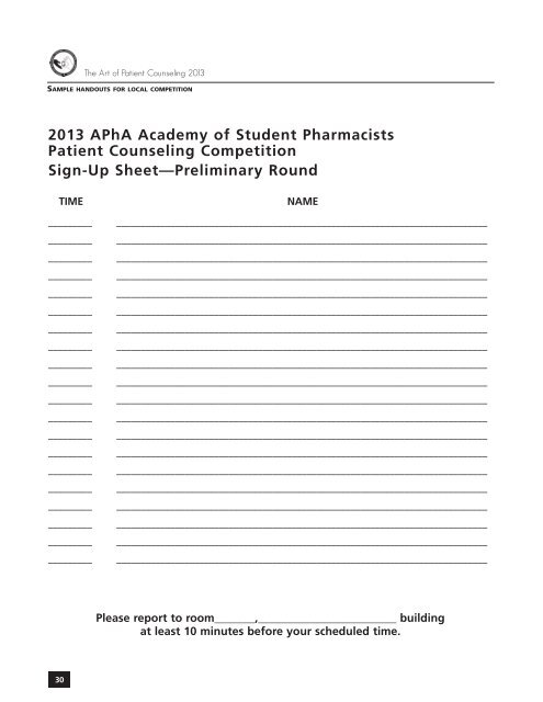 the art counseling of patient - American Pharmacists Association