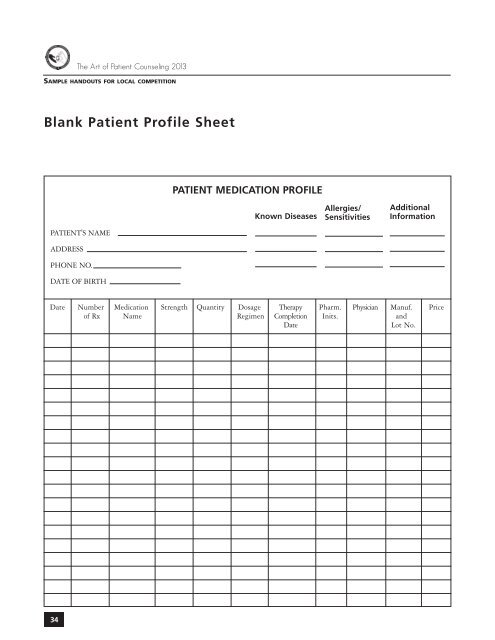 the art counseling of patient - American Pharmacists Association