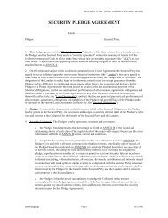 SECURITY PLEDGE AGREEMENT - uccstuff