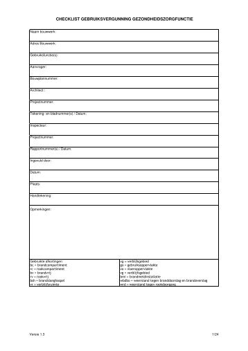 CHECKLIST GEBRUIKSVERGUNNING ... - BrandweerKennisNet