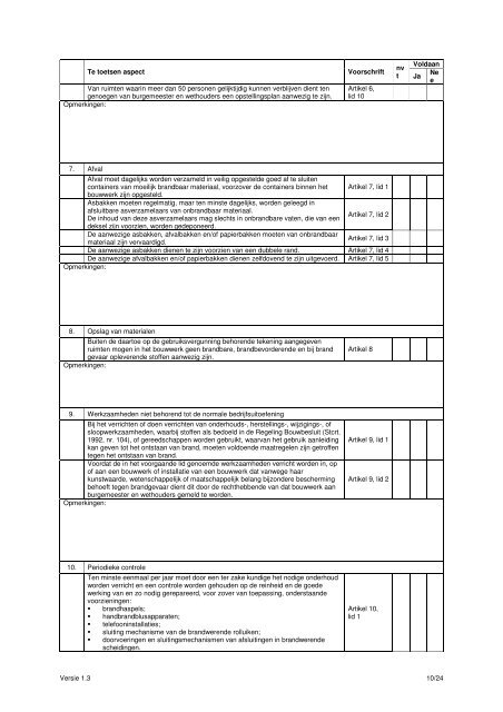 CHECKLIST GEBRUIKSVERGUNNING ... - BrandweerKennisNet