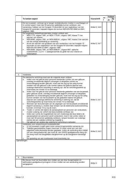 CHECKLIST GEBRUIKSVERGUNNING ... - BrandweerKennisNet