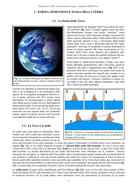 2 - FORMA, DIMENSIONI E MASSA DELLA TERRA 2.1 ... - Crestsnc.it