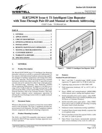 ILR7239LW - Westell Technologies, Inc.