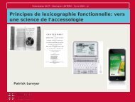 Principes de lexicographie fonctionnelle - Observatoire de ...