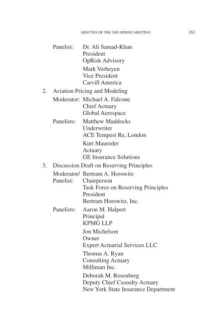 PROCEEDINGS May 15, 16, 17, 18, 2005 - Casualty Actuarial Society