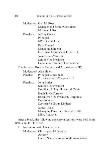 PROCEEDINGS May 15, 16, 17, 18, 2005 - Casualty Actuarial Society