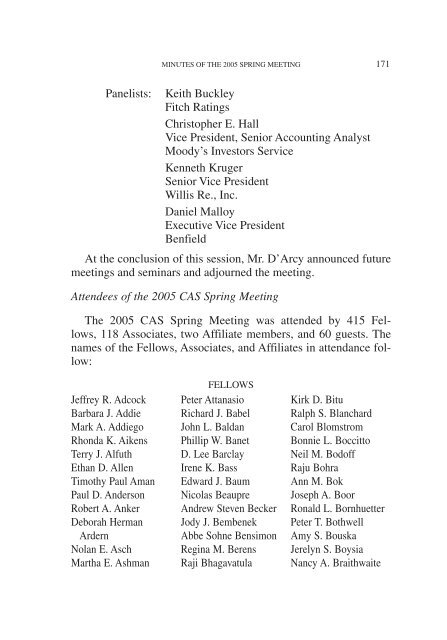 PROCEEDINGS May 15, 16, 17, 18, 2005 - Casualty Actuarial Society