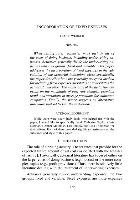 PROCEEDINGS May 15, 16, 17, 18, 2005 - Casualty Actuarial Society