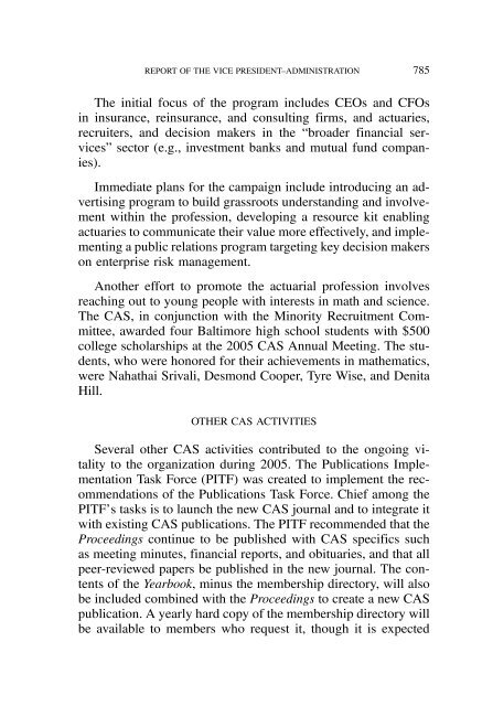 PROCEEDINGS May 15, 16, 17, 18, 2005 - Casualty Actuarial Society