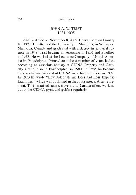 PROCEEDINGS May 15, 16, 17, 18, 2005 - Casualty Actuarial Society