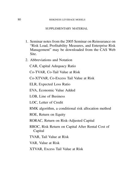 PROCEEDINGS May 15, 16, 17, 18, 2005 - Casualty Actuarial Society