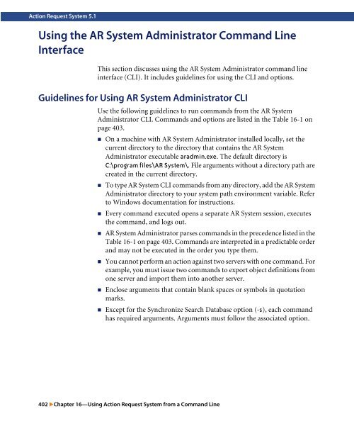 Action Request System 5.1 Developing AR System Applications ...