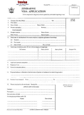 Zimbabwe Visa Application - Travisa