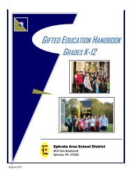 GIFTED EDUCATION HANDBOOK - Ephrata Area School District