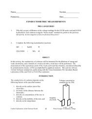 Conductometric Measurements - Prince George's Community College