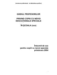 Ghidul Profesorilor privind copii cu nevoi educaÈionale speciale