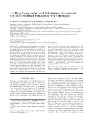 Swelling, compression and tribological behaviors of ...