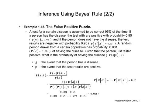 Conditional Probability, Total Probability Theorem and ... - Berlin Chen