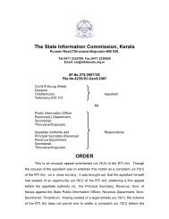 The State Information Commission, Kerala ORDER - RTI