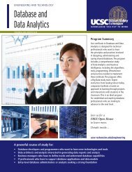 Database and Data Analytics - UCSC Extension Silicon Valley