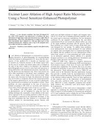 Excimer Laser Ablation of High Aspect Ratio Microvias Using a ...