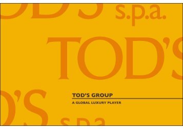 FY 2010 Group's results - Tod's Spa