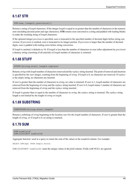 Caché Transact-SQL (TSQL) Migration Guide - InterSystems ...