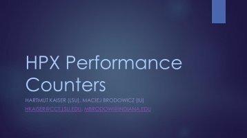 HPX Performance Counters - The STE||AR Group