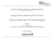 Solvency II: Auswirkungen in der Versicherungspraxis - Friedrich ...