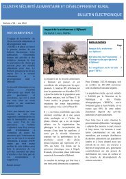 cluster sécurité alimentaire et développement rural bulletin ... - FAO