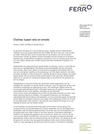 Charitas: tussen ratio en emotie - CBF