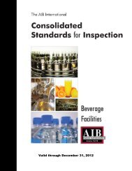 AIB Consolidated Standards for Inspection - Beverage Facilities