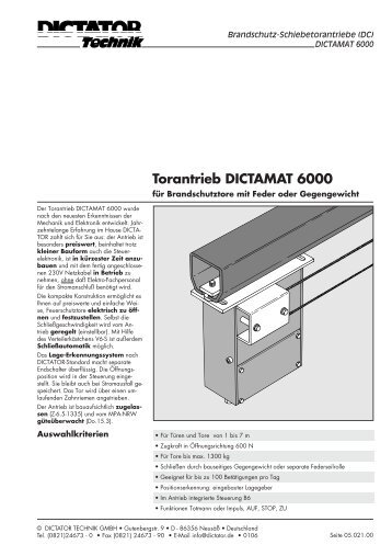 Torantrieb DICTAMAT 6000 - Dictator