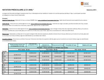 Horaire et coÃ»t de cette activitÃ© (.PDF) - Peps