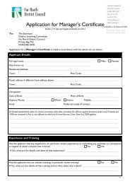 Manager's Certificate Application - Far North District Council