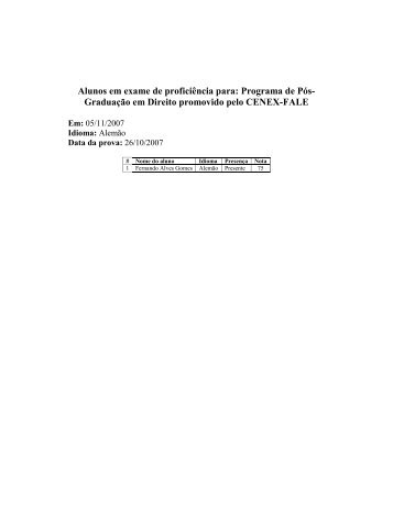 GraduaÃ§Ã£o em Direito promovido pelo CENEX-FALE - Programa de ...