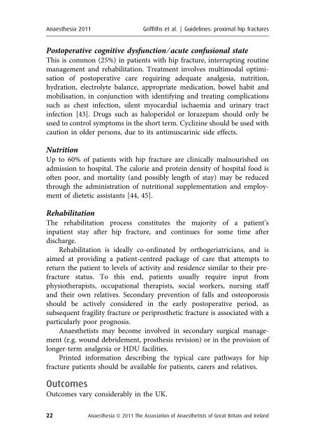 Management of Proximal Femoral Fractures 2011 - aagbi