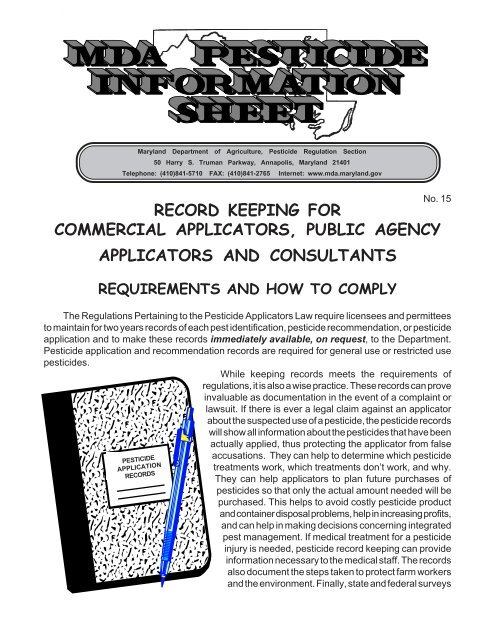 Record-Keeping for Commercial & Public Agency Applicators